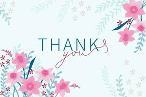 Thank you floral card vector