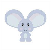 Cute mouse with big ears vector