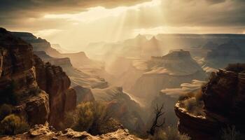 majestuoso arenisca acantilado, de la naturaleza temor inspirador belleza generado por ai foto