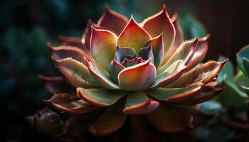 Fresh beauty in nature Succulent flower head generated by AI photo