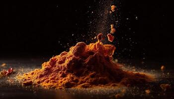 Gourmet chili powder exploding with fresh flavors generated by AI photo