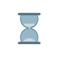 Vector illustration of blue-gray business icons. Hourglass on a white background.