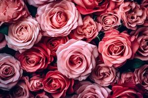 Beautiful roses background - photo