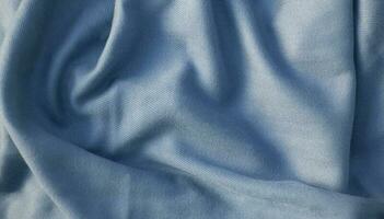 blue fabric background, silk fabric, satin textile texture, abstract background, luxury background photo