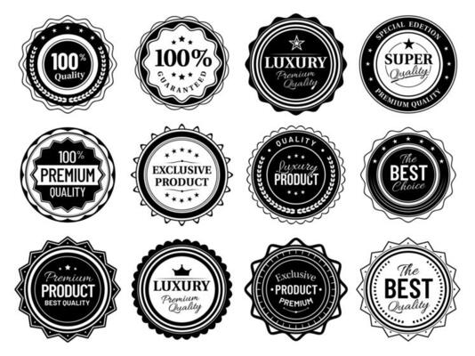 Premium quality badges. Best choise emblem, vintage labels and retro stencil badge vector bundle