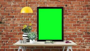 Studio The perfect backdrop for any green screen or chroma key video production, and design. 3d render photo