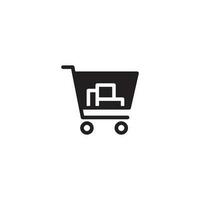 vector icon shopping trolley.   line outline, sollid.