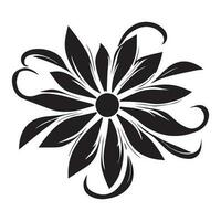 Floral Flower Design Vector Illustration black color