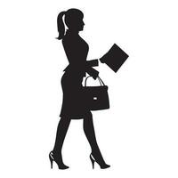 A Business Women Vector Silhouette Illustration