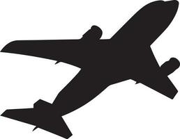 This is a Single Airplane Icon Vector Black color