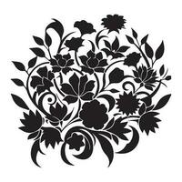 This is a Floral Ornament Vector silhouette, Floral Vector Silhouette,
