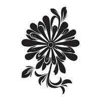 Floral Flower Icon Vector Illustration Black Color