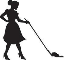 A Cleaner Women vector Silhouette Illustration