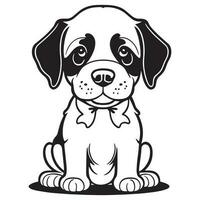 This is a dog vector clipart, dog vector silhouette, dog line art vector illustration.