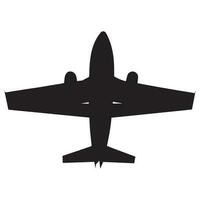 This is a Single Airplane Icon Vector Black color