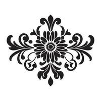 Floral Flower Icon Vector Illustration Black Color