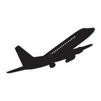 This is a Single Airplane Icon Vector Black color