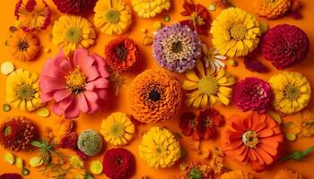 Multi colored bouquet of daisies, freshness captured generated by AI photo