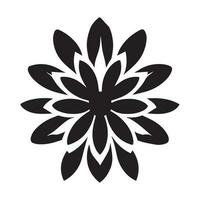 Floral Flower Vector Design Black Color Illustration