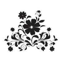 Floral Flower Vector Design Black Color Illustration