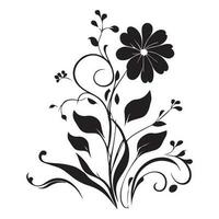 Floral Flower Design Vector Illustration black color