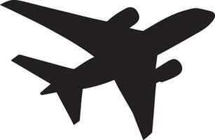 This is a Single Airplane Icon Vector Black color