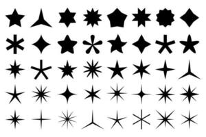 Star shape icons. Rating stars and favorites icon silhouette isolated vector set