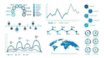 infografia grafico cartas histograma datos gráficos, burbujas gráfico cronograma gráfico y diagrama vector ilustración conjunto