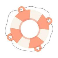 Summer pool rubber ring. Swim rings on white background. Inflatable rubber toy for water and beach. Colorful lifebuoy for swimming in various prints. Vector stock illustration.