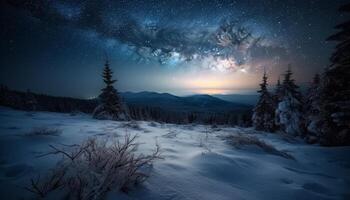 majestuoso montaña rango con tranquilo Nevado atmósfera generado por ai foto