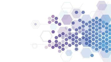 Abstract hexagonal molecular grid. Medicine research, chemistry molecule structure and hex pattern 3d vector background illustration