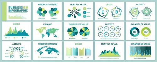 Infographic charts for presentation. Business presentations template, marketing chart graphs and finance report vector set