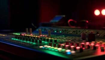 Pushing knobs, adjusting levels sound engineer symphony generated by AI photo