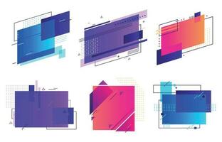 rectangular geométrico insignias de moda marco, mínimo diseño y resumen gradientes marcos modelo diseño antecedentes vector conjunto