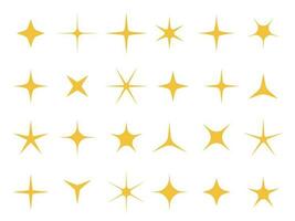 Shiny stars. Sparkle light, bright star and sparkles shape vector set