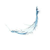 wavy splash clip art isolated on blue background. twisted liquid shape, water splash photo