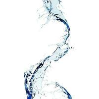 wavy splash clip art isolated on blue background. twisted liquid shape, water splash photo