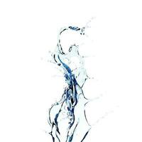 wavy splash clip art isolated on blue background. twisted liquid shape, water splash photo