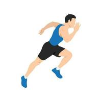 Man runner sprinter explosive start in running. vector