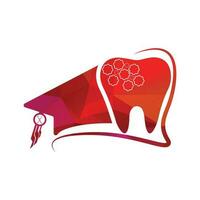 Tooth logo dental care with education cap shape vector illustration