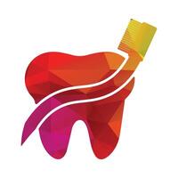 Tooth and tooth brush vector templete