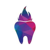 Tooth and fire templete vector design