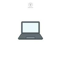 Laptop or Desktop icon. A modern and versatile vector illustration of a laptop or desktop computer, representing technology, work, and productivity.