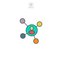 Network icon. A dynamic and interconnected vector illustration of a network, symbolizing connections, communication, and digital infrastructure.
