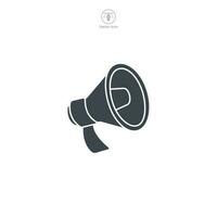 Megaphone icon. A bold and attention-grabbing vector illustration of a megaphone, symbolizing announcements, communication, and broadcasting messages.