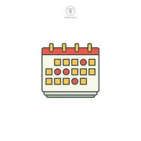 calendario icono. un ordenado y organizado vector ilustración de un calendario, simbolizando Planificación, planificación, y acuerdo pista de importante fechas.