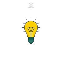 Light Bulb icon. A creative and innovative vector illustration of a light bulb, representing ideas, inspiration, and bright solutions.