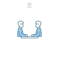 Meeting icon. A professional and collaborative vector illustration of a meeting, symbolizing discussions, teamwork, and group interactions.