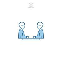 Meeting icon. A professional and collaborative vector illustration of a meeting, symbolizing discussions, teamwork, and group interactions.