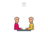 Meeting icon. A professional and collaborative vector illustration of a meeting, symbolizing discussions, teamwork, and group interactions.